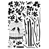 Reusable Decoration Wall Sticker Decal - Parisian Spring Bird in Tree Silhouette