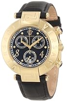 Big Sale Versace Women's 68C70D009 S009 Reve Chrono Gold/Black Leather Watch