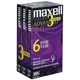 MAXELL T-120XLHF HiFi VHS Tape (Package of 3)