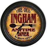 Ingham 's Family Diner Black Cascading Pub Style Wall Clock