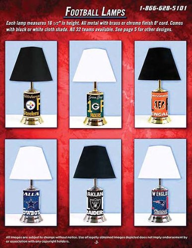 NFL Football Licensed Table Lamp With Shade For Sports Entusiasts - Dallas TX Cowboys