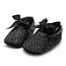 Ecosin Baby Girl Soft Sole Bowknot Bling Bling Shoes Prewalker Socks Sneakers (11/0-6months, Black)