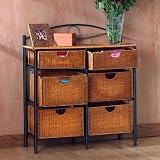 Southern Enterprises OC1888 Iron Wicker Chest Decorative Storage