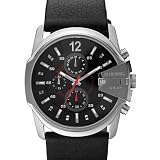 Diesel Quartz Black Leather Strap Black Dial Men's Watch - DZ4182