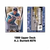 1999 Upper Deck A.J. Burnett Rookie Card