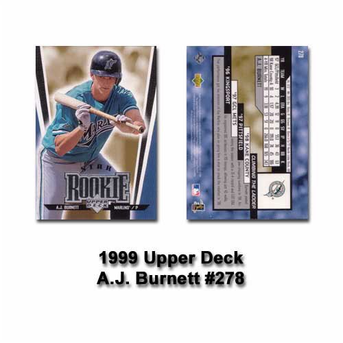 1999 Upper Deck A.J. Burnett Rookie Card
