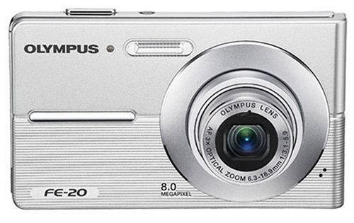 Childrens Toyshop  Electronics : Olympus FE-20 Digital Camera - Silver (8MP, 3x Optical Zoom) 2.5" LCD