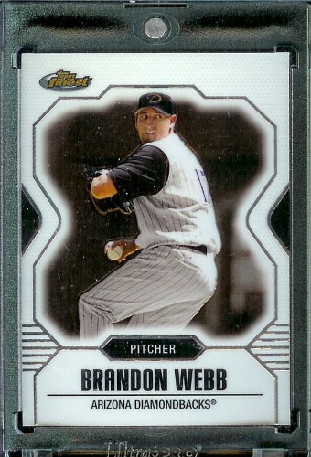 2007 Topps Finest #34 Brandon Webb Baseball Card Arizona Diamondbacks - Mint Condition - Shipped In Protective Display Case !!