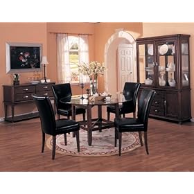 9-Piece Dining Room Furniture Set in Cherry Black - Coaster by Coaster
