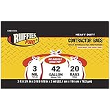 Clear Contractor Bags, Ruffies Pro, 3 mil, 42 Gallon (20 ct)
