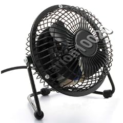 Mini Tischventilator Schwarz Metall Ventilator mit frei verstellbarer Neigung macht ordentlich Wind