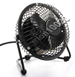 Mini Tischventilator Schwarz Metall Ventilator mit frei verstellbarer Neigung macht ordentlich Wind