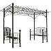 DC America PAGAR808MBR-S Toscana Double Bench Arbor with Pergola Style Top, Bronze