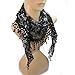 Refaxi® Fashion Women Triangle Shape Lace Sheer Floral Shawl Scarf Lightweight (black)