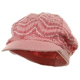 Crocheted Rasta Beanie Visor-Pink