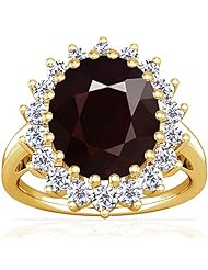 14K Yellow Gold Cushion Cut Ruby Ring With Sidestones