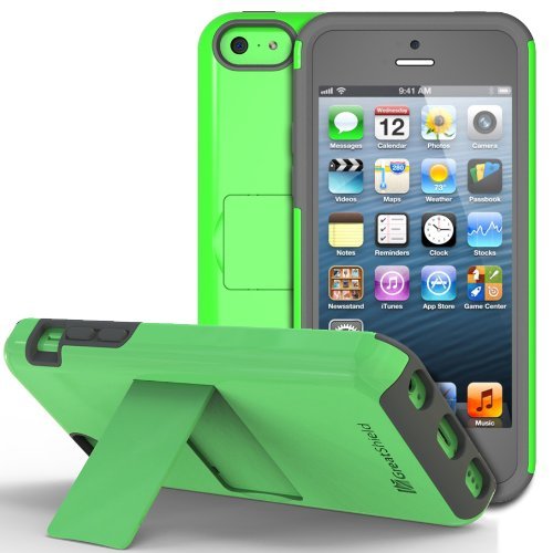 iPhone SE Stand Case, GreatShield Legacy Series Ultra Slim Fit Dual Layer Hybrid Snap On Case Back Cover with Kickstand for Apple iPhone SE / 5S / 5C / 5 (Green)
