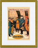 Gold Framed/Matted Print 17x23, Comment Washington Traversa le Delaware