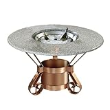 IMAGE OF California Outdoor Concepts Tuscany Granite Top Fire Pit - Dining Height, Firebowl Accent: Copper Glass, Granite Type: Pebble