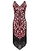 Vijiv Women's 1920s Gatsby Girl Costume Roaring 20s Fancy Fringed Flapper Dress , Medium, Red and Black