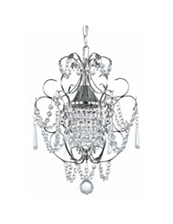 Lighting: Crystal Mini-Chandelier Pendant Light in Chrome Finish - Ashford Classics Lighting