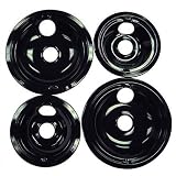 GE/Hotpoint Drip Pans 4-pc. Set - Black (2 Small/ 2 Large)