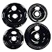 Tools & Hardware : GE/Hotpoint Drip Pans 4-pc. Set - Black (2 Small/ 2 Large)