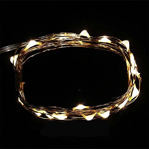 Twomall 20 LED Light String Battery Operated on 7.5 Ft for Decoration Ultra Thin String Copper Wire(warm white)
