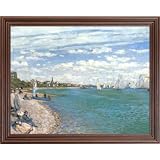 Claude Monet Tropical Beach Sailboat Landscape Picture Framed Art Print by Art Prints Inc