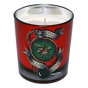 Ed Hardy Candle 8-Ounce Metallic Jar Love Kills Clock