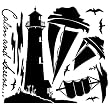 Reusable Decoration Wall Sticker Decal - Serene Lighthouse Sailboats