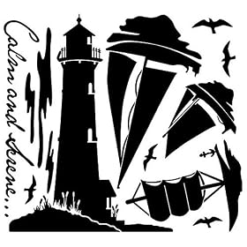 Nursery Easy Apply Wall Sticker Decorations - Serene Lighthouse Sailboats