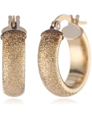 Duragold 14k Yellow Gold D-Shape Puntina Hoop Earrings