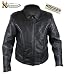 Women's Advanced Armored Naked Buffalo Leather Motorcycle Jacket with Braid and Stud Accents - Size : XL