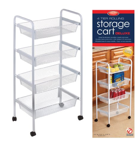4 Tier Rolling Storage Cart by Kennedy Home Collections On Sale