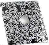 Premium Hard Design Snap-on Case Cover for Apple iPad 16GB, 32GB, 64GB Wi-Fi and WiFi + 3G - Black Skulls Print