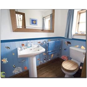 Tropical Fish & Red Coral Under Sea Transfer Sticker Mural