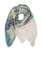 Plomo o Plata Fular (Blanco / Azul)