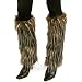 Winter Faux Shaggy Long Fur Animal Dance Ski Leg Warmer Boot Shoe Cover Brown