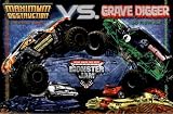 (22x34) Monster Jam Maximum Destruction Vs. Grave Digger Art Poster Print