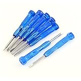 uxcell　マイナスドライバー　フラットヘッドのドライバー　スロット付き　プラスチックハンドル　ブルー　10個