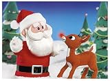 Rudolph & Santa Christmas Cards