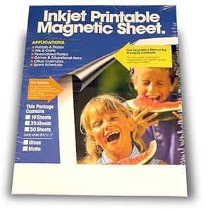 Amazon.com : Magnetic Printable Sheets, Gloss, Inkjet Ready, Make Your ...
