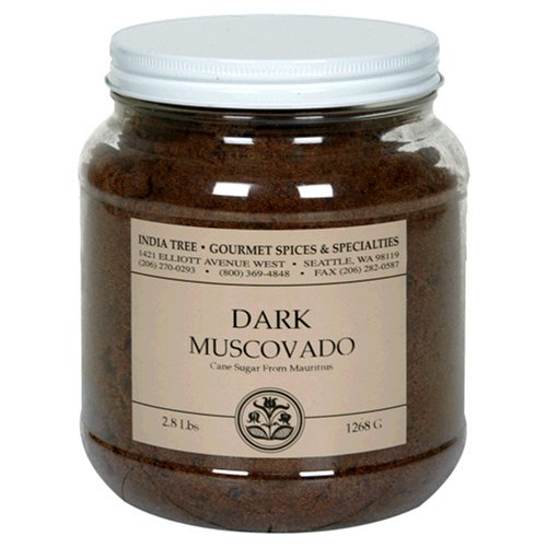 India Tree Dark Muscovado Sugar, 2.8-Pound Jars (Pack of 2) by India Tree