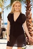 Beach Belle® Black Chevron Plus Size Cap Sleeve Empire Tunic - Womens Swimsuit Plus Size Swimsuits