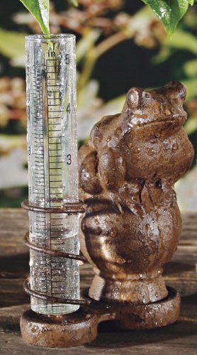 Cast Iron Frog Rain Gauge