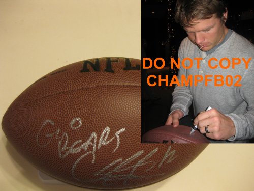 CALEB HANIE,CHICAGO BEARS,COLORADO STATE,SIGNED,AUTOGRAPHED,NFL FOOTBALL,COA, WITH PROOF,PIC