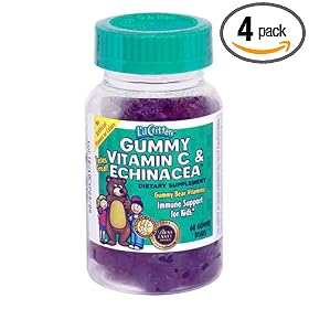 L’il Critters Gummy Immune C Plus Zinc & Echinacea, Dietary Supplement for Kids, 60-Count Bottles