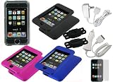 3n1 Combo - Hard Shell Polycarbonate Case Cover with Screen Protector for the Apple Touch 2 (2nd Generation) 8gb 16gb 32g + Bonus Young Micro Shoe Silicone Skin Pouch compatible with Nike+ Sensor