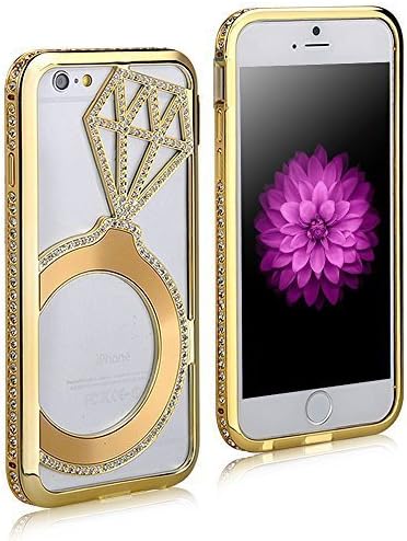 iphone 6s plus case iphone 6 case Gsung Case cover faceplate crystals diamond sparkle jeweled design case for iphone 6s plus (Ring golden-iphone 6s plus)
